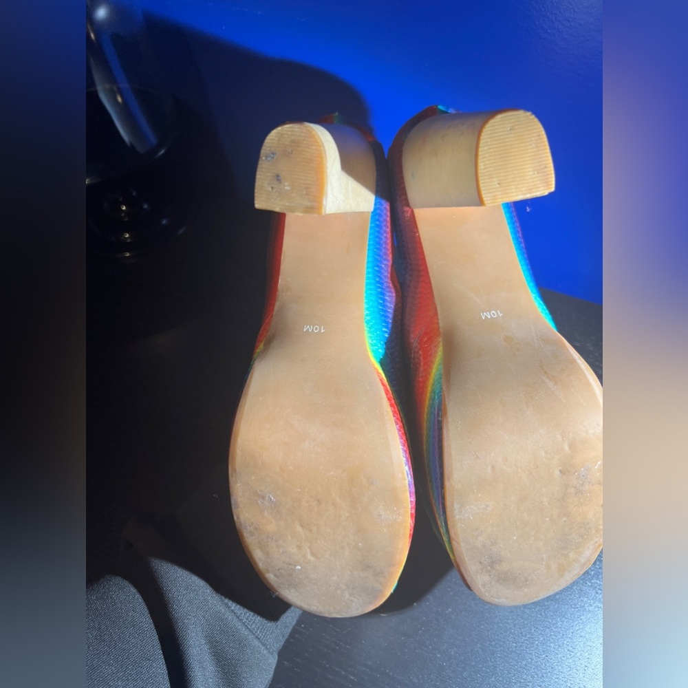 Multi colored leather shoe